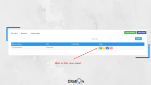 generating report in local citation finder tool