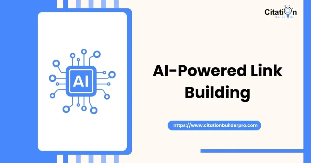 AI technology analyzing link-building opportunities for improved SEO and outreach.