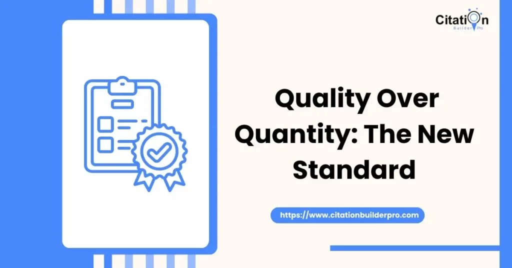 Graphic showing a comparison of high-quality backlinks versus low-quality bulk links in SEO.