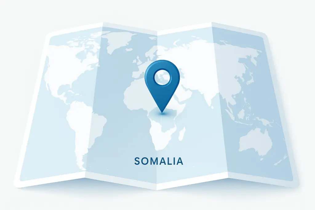 Citation Builder Pro Local Citation Service for Somalia – Country Map with Location Pin Highlighting Business Listings in Somalia