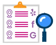 Citation audit and cleanup icon for local SEO services
