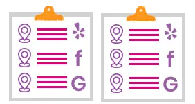 Duplicate business listing removal icon for local SEO