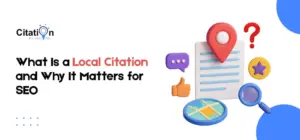 Illustration showing local business citations across Google Maps and directories, highlighting NAP consistency and its impact on local SEO rankings.